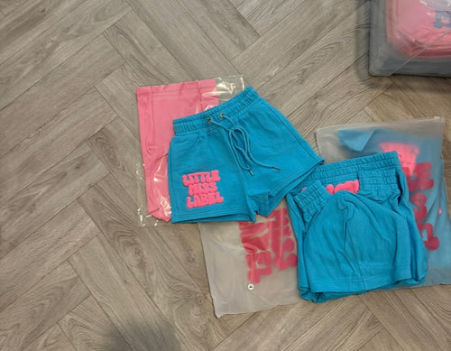 kids blue short set